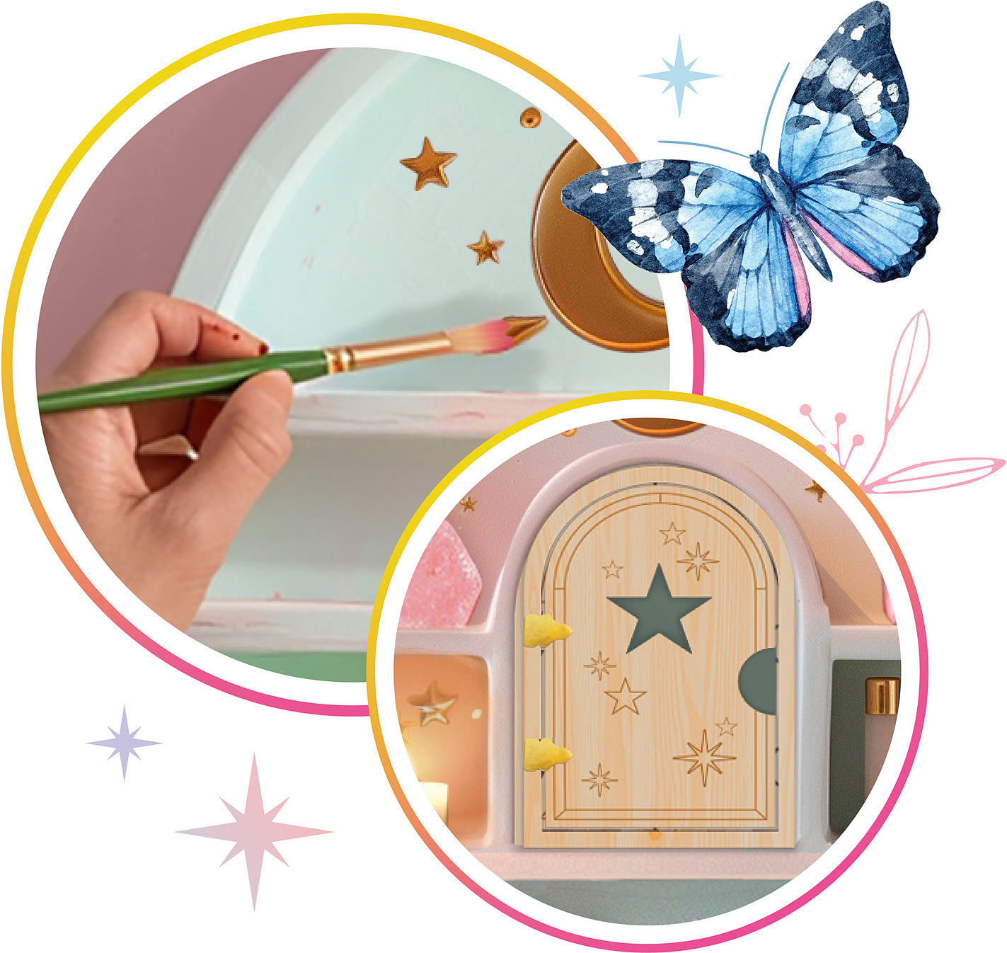 Bright Stripes Wish*Craft Paint a Curio Shelf