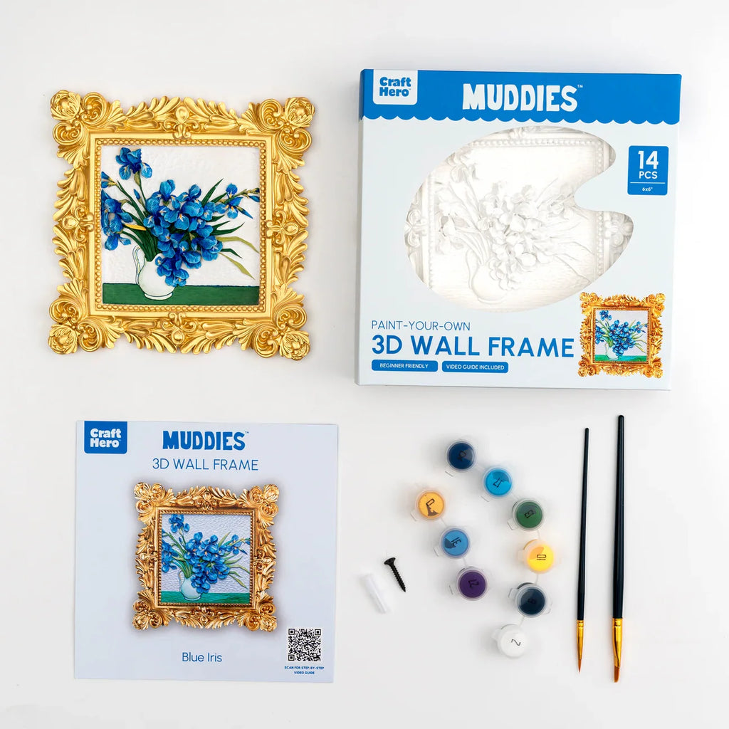 Craft Hero™️ Muddies™️: 3D Wall Frame - Blue Iris