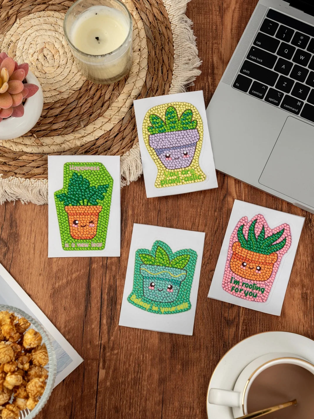 Craft Hero™️ Pixelpop™ Diamond Art Sticker Pack: Positive Plant