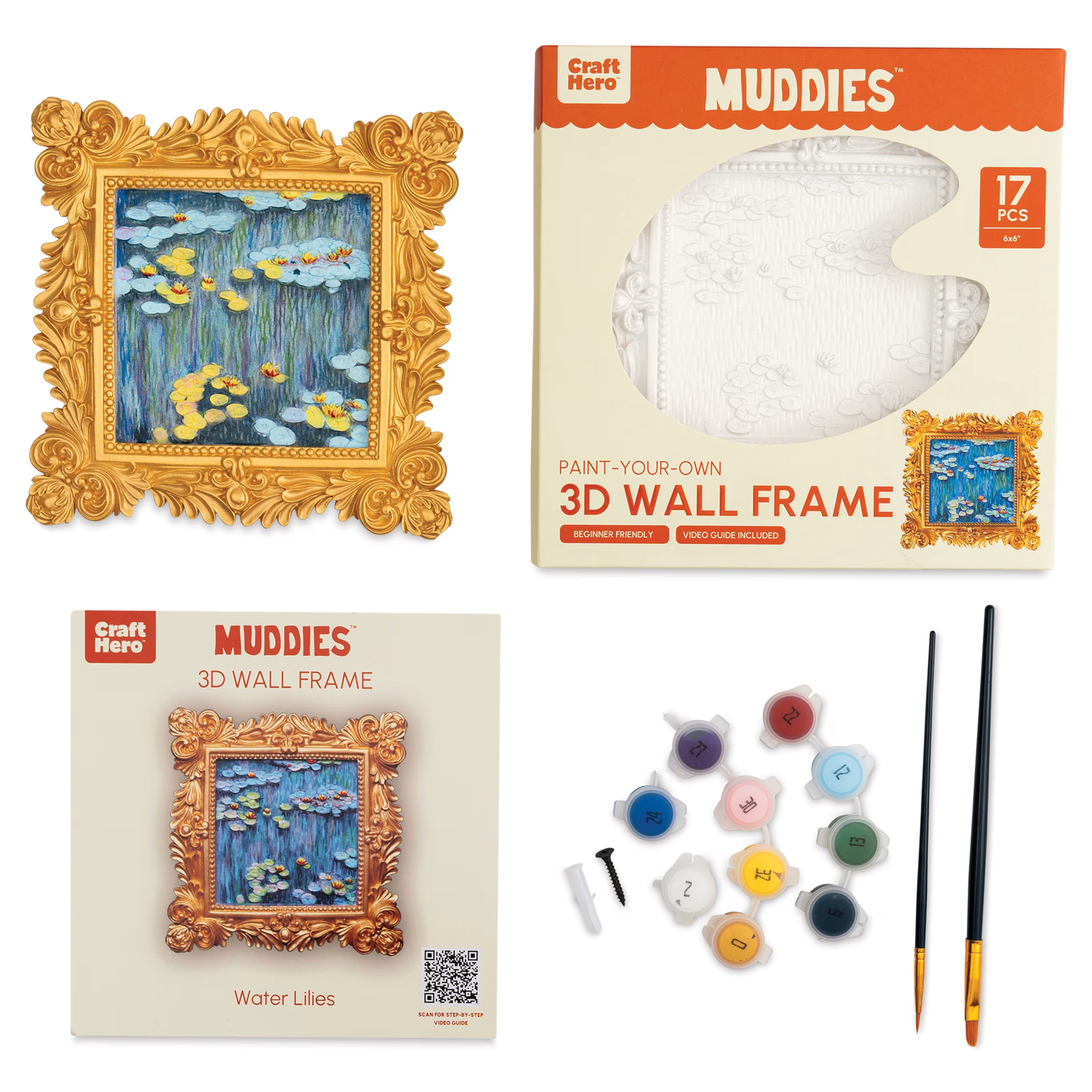 Craft Hero™️ Muddies™️: 3D Wall Frame - Water Lilies