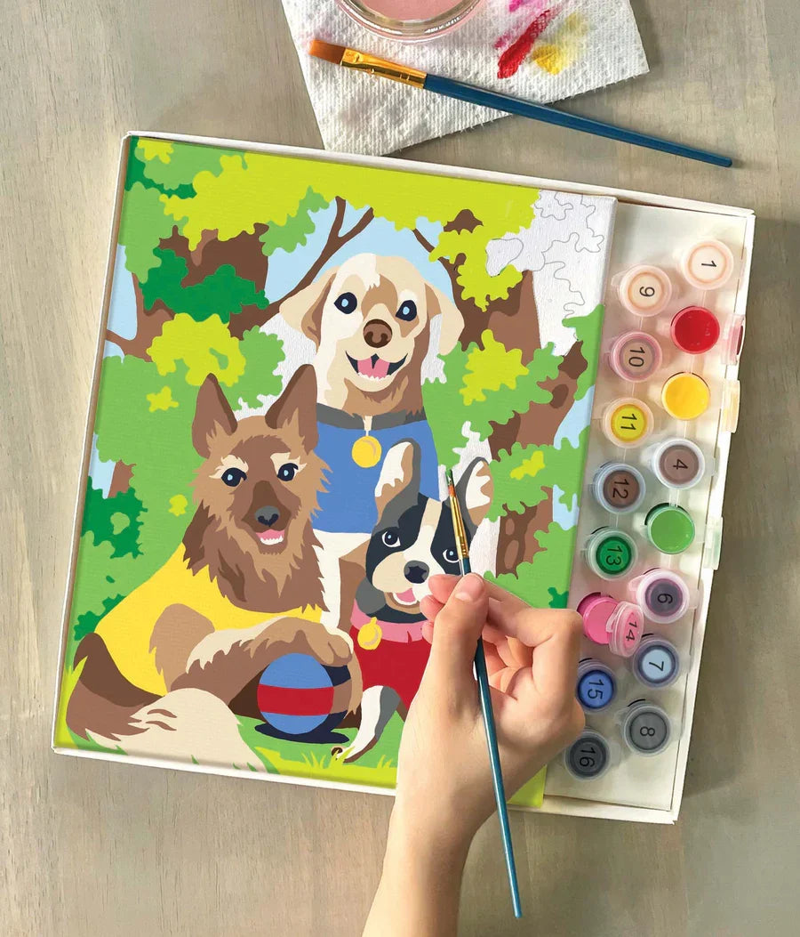 Bright Stripes iHeartArt Paint by Numbers: Dogs' Day Out
