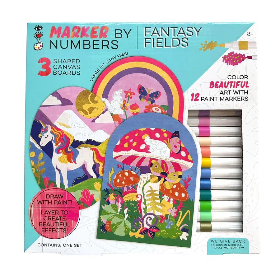 Bright Stripes iHeartArt Marker By Numbers: Fantasy Fields