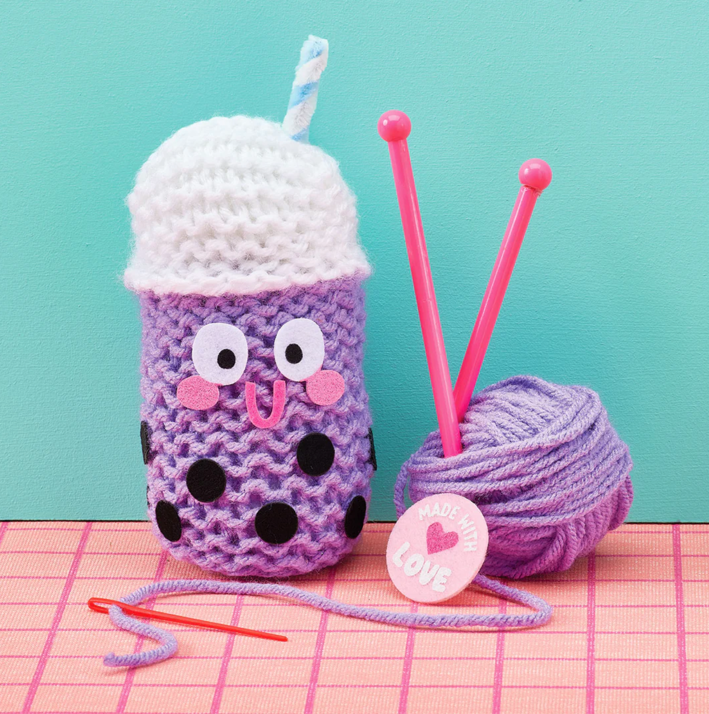 Bright Stripes Snack Knit Kit - Boba Buddy