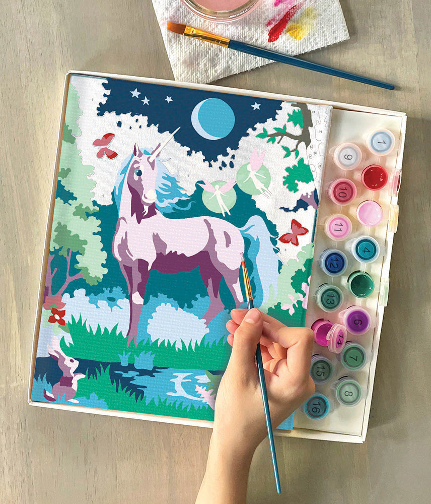 Bright Stripes iHeartArt Paint by Numbers: Moonlit Unicorn