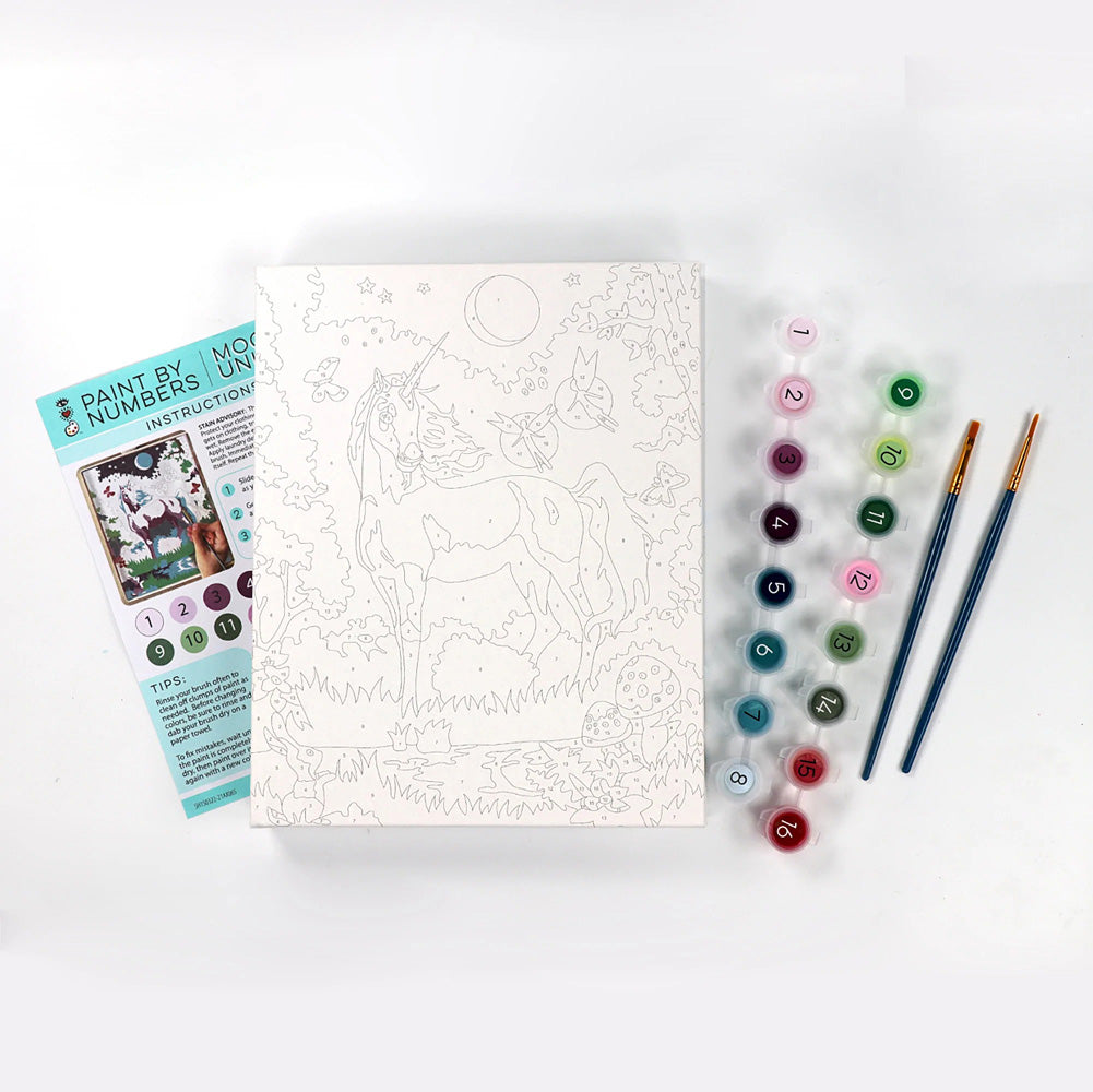 Bright Stripes iHeartArt Paint by Numbers: Moonlit Unicorn